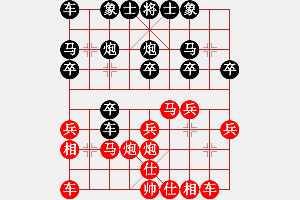 象棋棋譜圖片：先對原 電腦分析 - 步數(shù)：20 