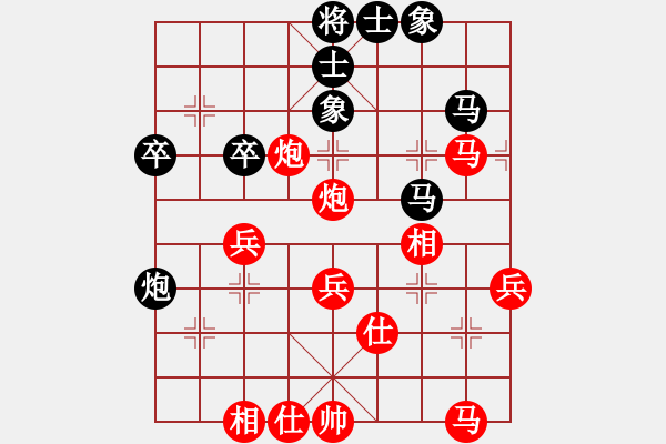 象棋棋譜圖片：五六炮進(jìn)七兵對(duì)屏風(fēng)馬（紅勝） - 步數(shù)：60 