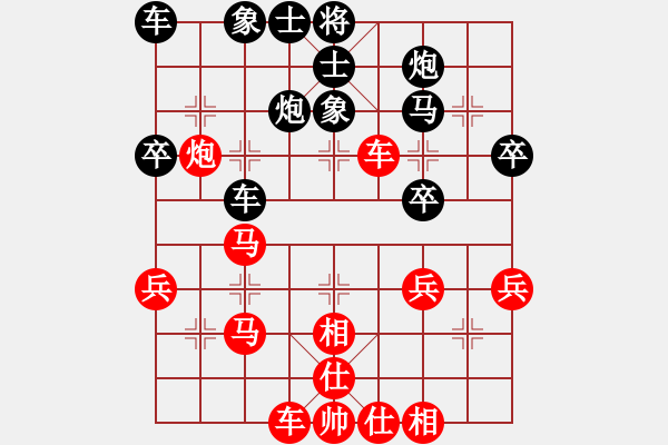 象棋棋譜圖片：濰衛(wèi)校甄(9級)-和-摩托車(6段) 2015年2月26日 9點7分.txt - 步數(shù)：40 