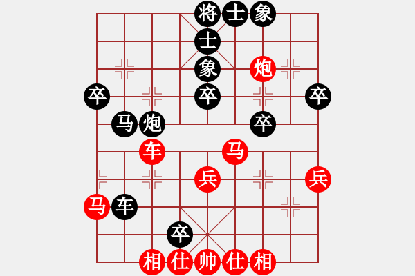 象棋棋譜圖片：中炮三兵對(duì)屏風(fēng)馬左炮封車分析 - 步數(shù)：46 