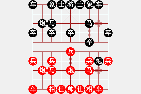 象棋棋譜圖片：劉杰[紅] -VS- 行者必達(dá)[黑][中炮直車盤頭馬 負(fù) 屏風(fēng)馬】 - 步數(shù)：10 