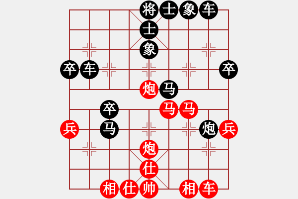 象棋棋譜圖片：劉杰[紅] -VS- 行者必達(dá)[黑][中炮直車盤頭馬 負(fù) 屏風(fēng)馬】 - 步數(shù)：40 