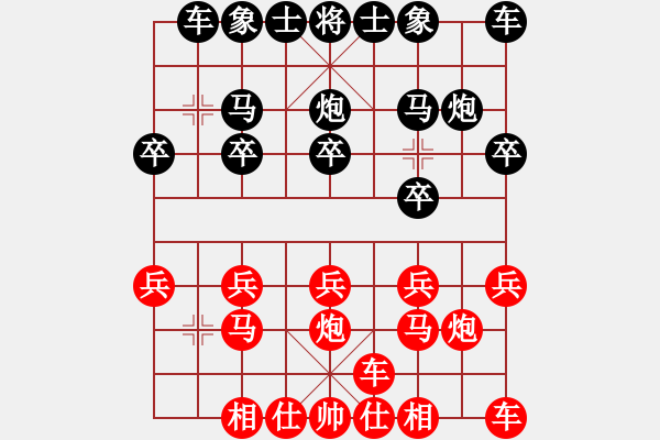 象棋棋譜圖片：靈素倚天[紅先負(fù)] -VS- 贏一盤實在難[黑] 順炮緩開車對直車 - 步數(shù)：10 