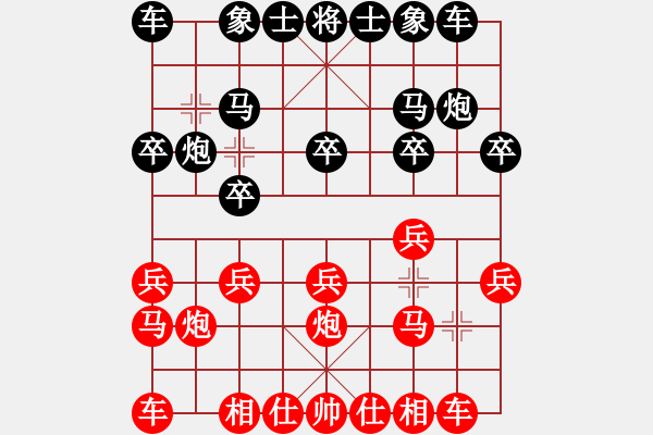 象棋棋譜圖片：小亮-和-QQ棋友(五七炮對屏風馬進３卒) - 步數(shù)：10 