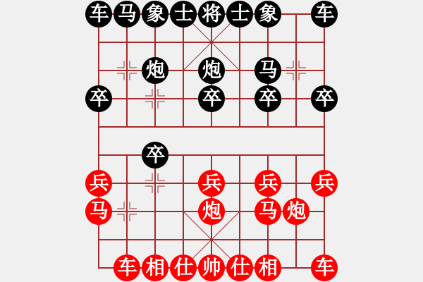 象棋棋谱图片：男子组 5-7 河北 田菏 红先和 广东 杨鸿轲 - 步数：10 