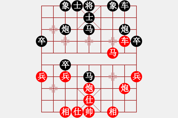 象棋棋譜圖片：風(fēng)中的紅兵(9段)-負(fù)-圣戰(zhàn)之星旅(3段) 中炮過河車互進(jìn)七兵對(duì)屏風(fēng)馬平炮兌車 紅仕角炮對(duì)黑退邊炮 - 步數(shù)：44 