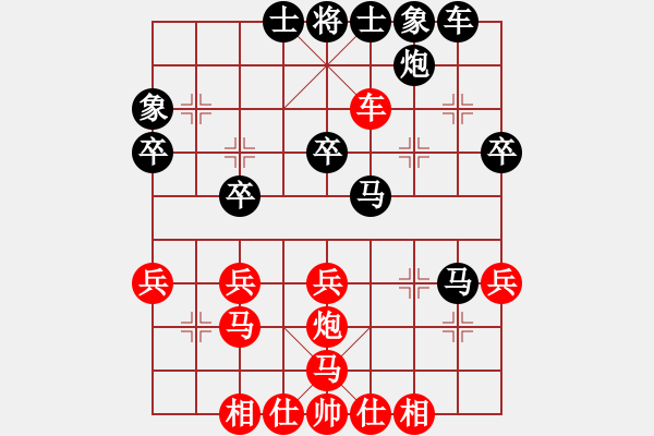 象棋棋譜圖片：軍營毛驢車測評：開心果先負(fù)軍營毛驢車 中炮巡河車對屏風(fēng)馬7卒 - 步數(shù)：30 