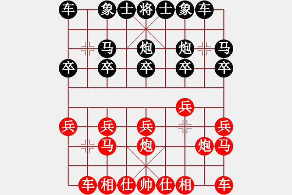 象棋棋谱图片：★龙口浪子★[红] - 行者[黑]（1） - 步数：10 