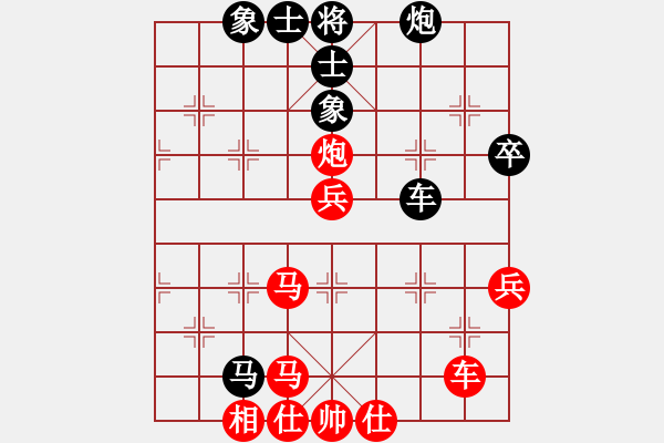 象棋棋譜圖片：五七炮進三兵對屏風(fēng)馬進3卒   （黑馬2進1）  夢如神機(6段)-和-禮品很誘惑(4段) - 步數(shù)：60 