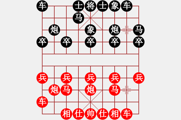 象棋棋譜圖片：中炮局（紅勝） - 步數(shù)：10 