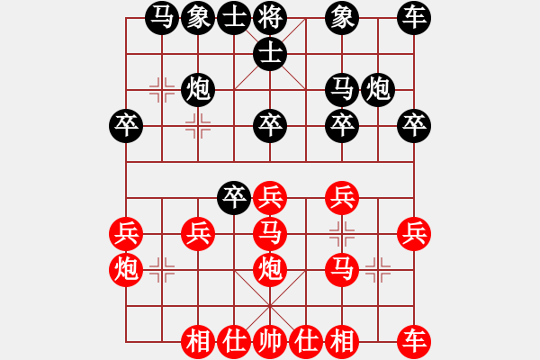 象棋棋谱图片：河南 潘攀 和 徐州 王世祥 - 步数：20 