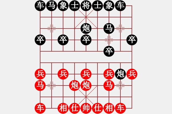 象棋棋譜圖片：屏風(fēng)馬應(yīng)56炮不進(jìn)兵(業(yè)三升業(yè)四評測對局)我后勝 - 步數(shù)：10 