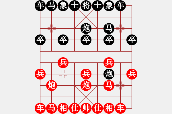 象棋棋譜圖片：先手：中炮對半途列炮2 - 步數(shù)：10 