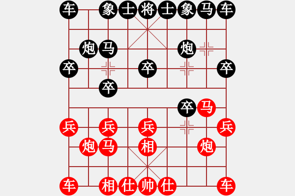 象棋棋谱图片：hikitty(5弦)-负-温州小棋迷(3星) - 步数：10 