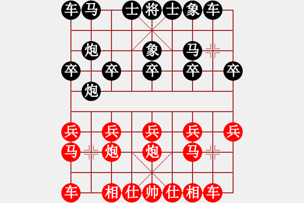 象棋棋譜圖片：亂戰(zhàn)得馬 優(yōu)勢一勝：偏鋒炮王[紅] -VS- Raymond_zhou[黑] - 步數(shù)：10 