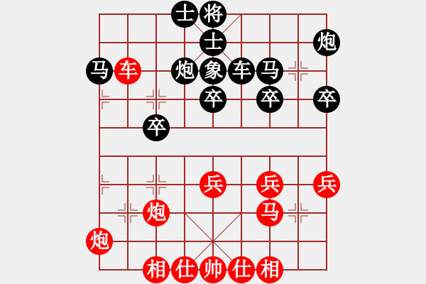 象棋棋譜圖片：31--1---紅先勝--單車雙馬炮三兵--兵三進(jìn)一 - 步數(shù)：10 