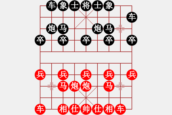 象棋棋谱图片：时凤兰 先和 陈幸琳 - 步数：10 