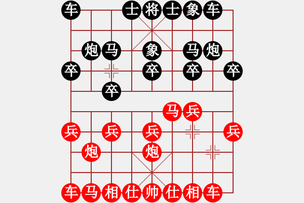 象棋棋譜圖片：08G45[紅先和] -VS- 贏一盤實(shí)在難[黑] 仙人指路紅還右中炮 - 步數(shù)：10 