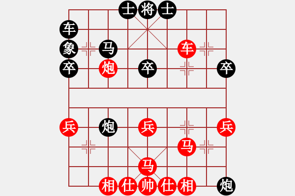 象棋棋譜圖片：進(jìn)馬局對(duì)卒3 進(jìn)1之炮8平5 - 步數(shù)：30 