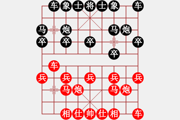 象棋棋谱图片：女团业余组5-7.1 江西 项玉琴 红先和 云南 胡金花 - 步数：10 