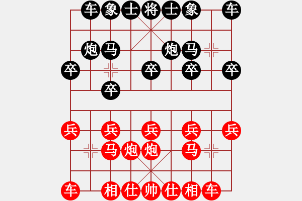象棋棋谱图片：蓝剑(9段)-胜-战胜杂念(2段) - 步数：10 