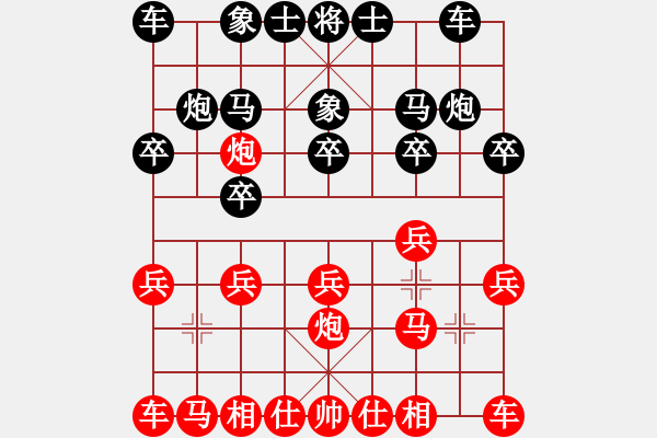 象棋棋譜圖片：五八炮對(duì)于踏舞.pgnC98 五八炮互進(jìn)三兵對(duì)屏風(fēng)馬 紅平炮壓馬 - 步數(shù)：10 