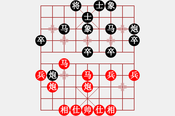 象棋棋譜圖片：網(wǎng)絡(luò)人機(jī)王(中神)-和-羅老師(天罡) - 步數(shù)：30 