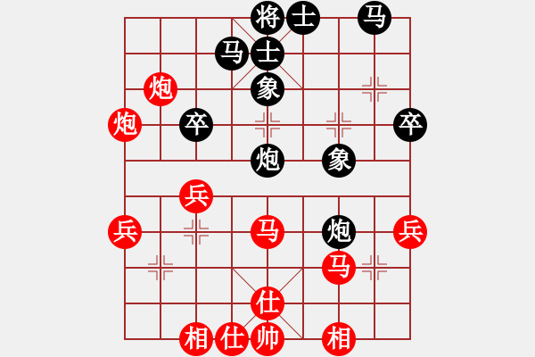 象棋棋譜圖片：中炮對(duì)屏風(fēng)馬雙炮過河 - 步數(shù)：40 