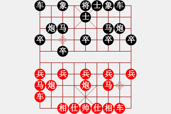 象棋棋譜圖片：王子的博客(月將)-和-求真(月將) 中炮左邊馬對屏風(fēng)馬 紅左橫車 - 步數(shù)：10 