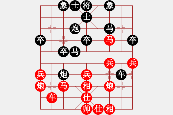 象棋棋譜圖片：jiaweih(北斗)-和-大連玩童(9星) - 步數(shù)：30 