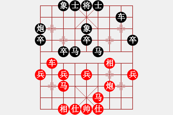 象棋棋譜圖片：zhww(5級(jí))-負(fù)-各類象棋網(wǎng)(初級(jí))飛相進(jìn)左馬對(duì)進(jìn)７卒 - 步數(shù)：30 