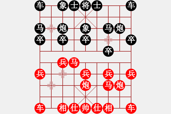 象棋棋譜圖片：葬心紅勝張愛國【仙人指路對卒底炮】 - 步數(shù)：10 