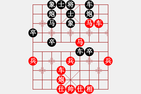 象棋棋譜圖片：莊河野兔棋譜庫：中炮過河車互進(jìn)七兵對(duì)屏風(fēng)馬平炮兌車急進(jìn)河口馬（炮八平九）哈鐵第四劍(4段)-負(fù)-ha - 步數(shù)：50 