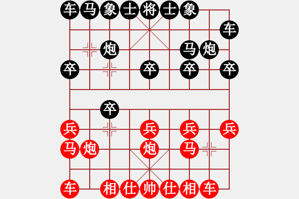 象棋棋谱图片：x仙人指路卒底炮＿黑马8进7第二变 - 步数：10 
