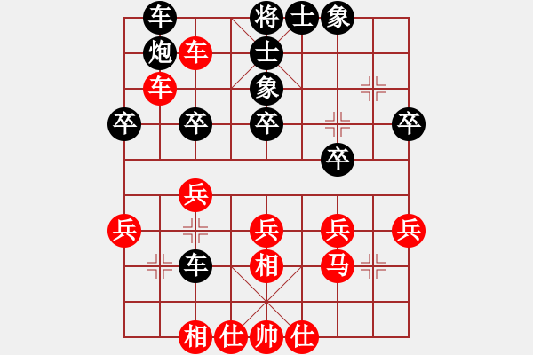 象棋棋譜圖片：五六炮進(jìn)七兵對屏風(fēng)馬（QQ業(yè)五升業(yè)六評測對局）紅勝 - 步數(shù)：40 