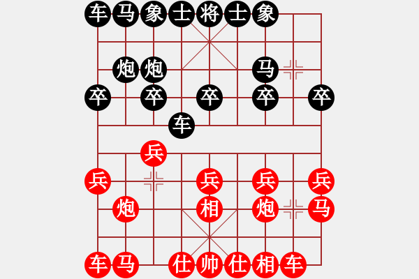 象棋棋譜圖片：電腦分析 仙人指路對(duì)金鉤跑 紅要點(diǎn) 車配合馬炮搶占六路肋 - 步數(shù)：10 