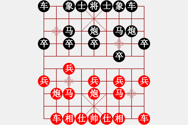 象棋棋谱图片：上海 万春林 和 辽宁 金松 - 步数：10 