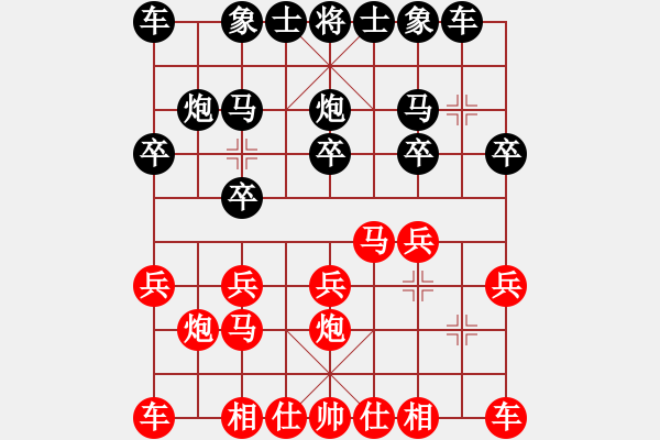 象棋棋譜圖片：初級(jí)棋士 VS 象棋愛(ài)好者 - 步數(shù)：10 