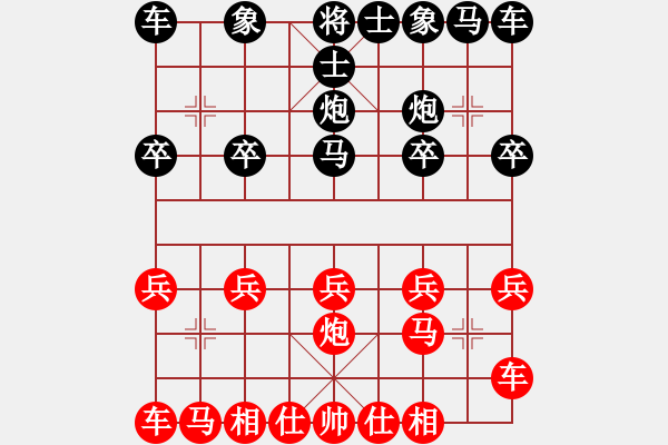 象棋棋譜圖片：列炮局黑57炮（旋風(fēng)勝巫師專業(yè)級） - 步數(shù)：10 