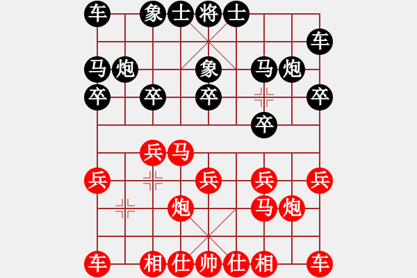 象棋棋譜圖片：拜師學棋ty[紅] -VS- 浪跡天涯[黑](1) - 步數：10 