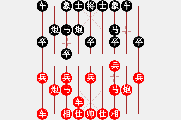 象棋棋譜圖片：起馬局轉(zhuǎn)紅屏風(fēng)馬對(duì)黑過宮炮（旋風(fēng)V7.0先勝巫師業(yè)余級(jí)） - 步數(shù)：10 