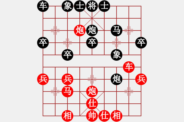 象棋棋譜圖片：崔鶯鶯(日帥)-負(fù)-義不容情(天帝)中炮不進(jìn)三兵對左炮封車轉(zhuǎn)列炮 - 步數(shù)：30 