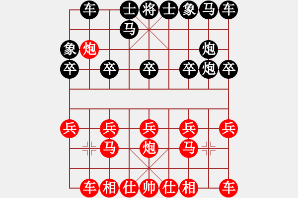 象棋棋譜圖片：布局訣偏鋒炮六（左疊炮） - 步數(shù)：10 