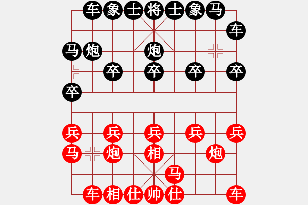 象棋棋譜圖片：2021.3.6.14微樂(lè)后勝飛相局拐角馬對(duì)左中炮橫車(chē) - 步數(shù)：10 