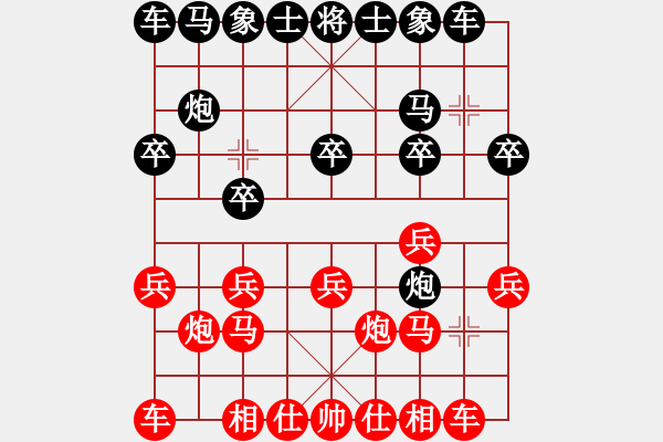 象棋棋谱图片：四7 台州谢新琦先和黑龙江刘俊达 - 步数：10 