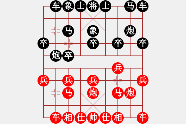 象棋棋譜圖片：．臭臭[紅] -VS- 畢西力[黑] - 步數(shù)：10 