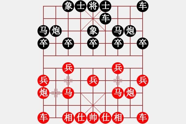 象棋棋谱图片：和三棋(6段)-和-林州之星(月将) - 步数：10 