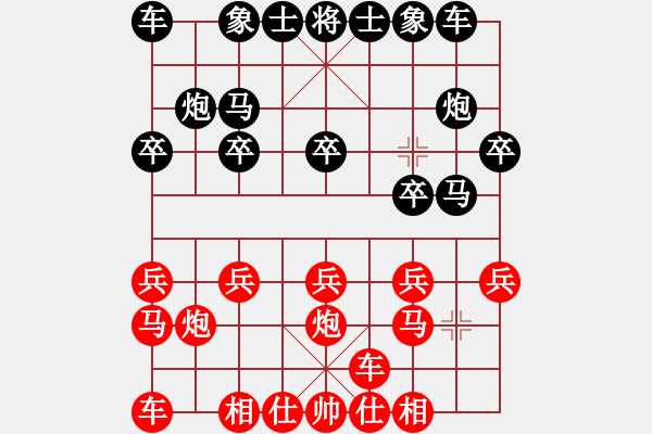 象棋棋譜圖片：屏風(fēng)馬應(yīng)中炮橫車五七炮（旋風(fēng)勝巫師業(yè)余級(jí)） - 步數(shù)：10 