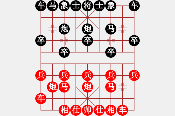 象棋棋譜圖片：順炮直橫車對兩頭蛇紅車二進(jìn)四的變例紅勝 - 步數(shù)：10 