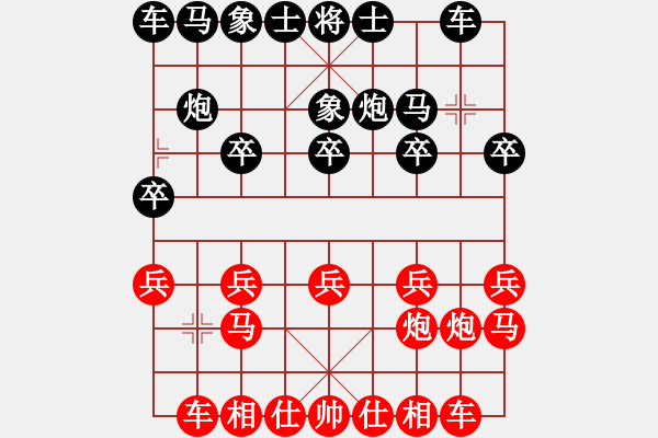 象棋棋譜圖片：盜用賬戶[紅] -VS- 風(fēng)沙黃昏[黑](金鉤炮對上右象） - 步數(shù)：10 